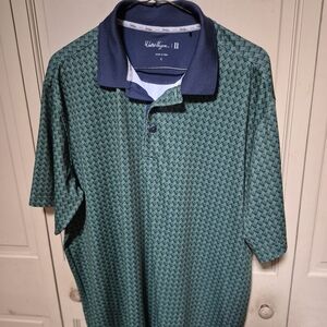 Men's Walter Hagen Green and Blue Golf Polo Shirt